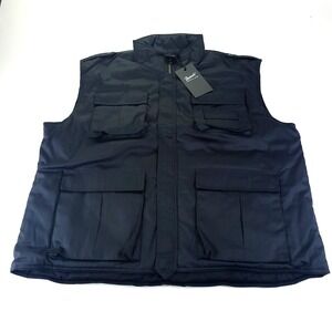 Brandit Ranger Utility Vest Men XXL Black 4 Pocket Design Full Zip Inside Pocket
